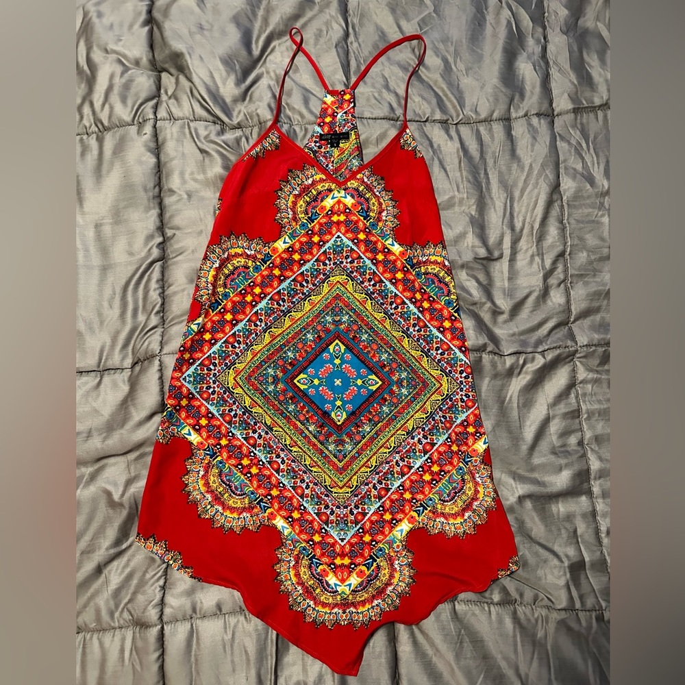 Spaghetti strap colorful bandana dress - size small